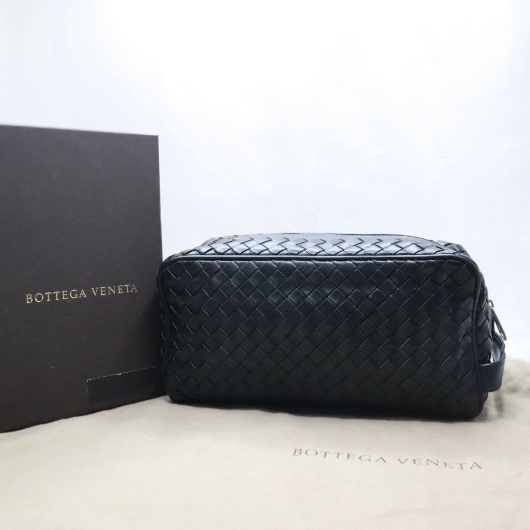 フローラル Bottega Veneta イントレチャート クラッチバッグ 黒