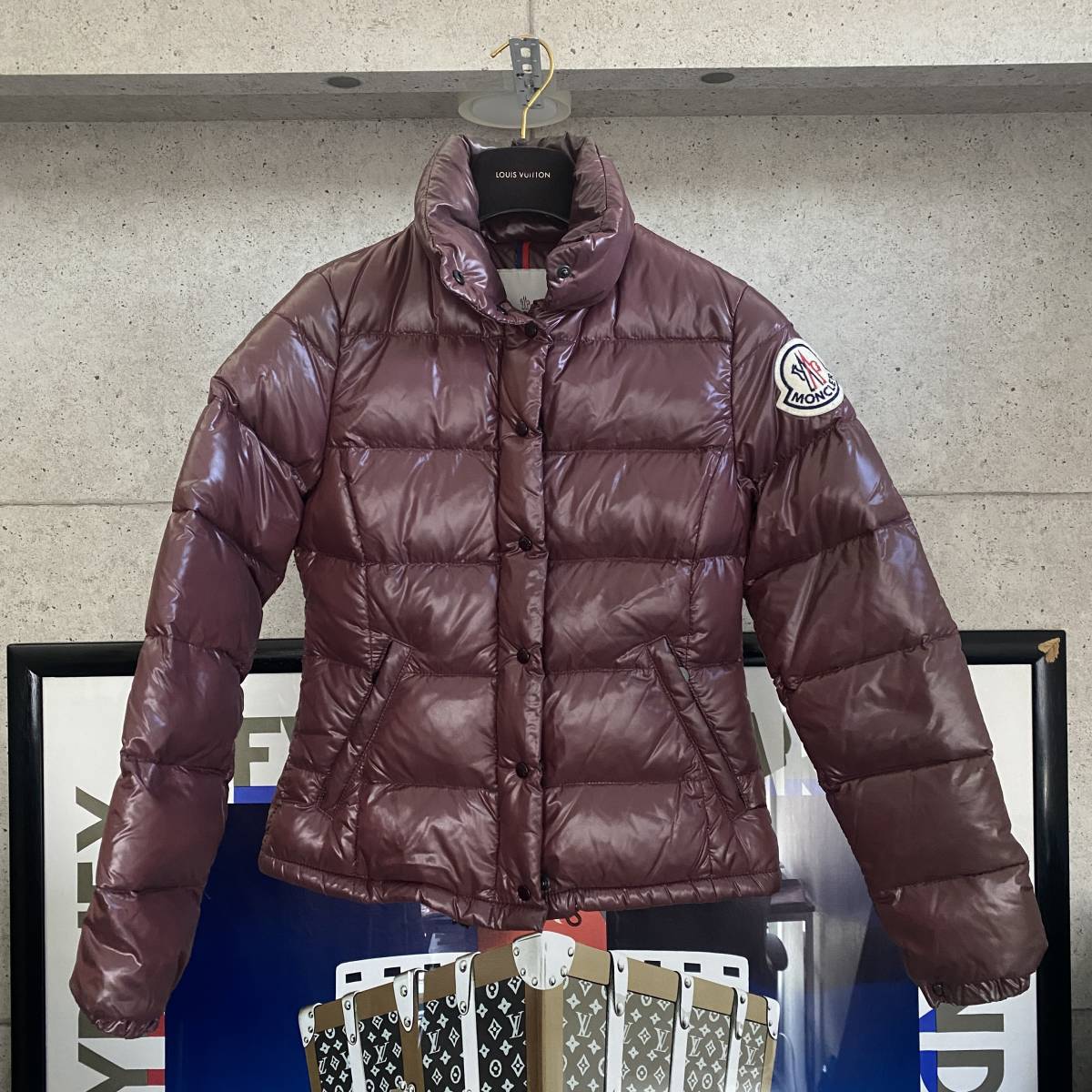 【即決/即納】MONCLER モンクレール CLEA クレア ダウンジャケット レディース ボルドー系 肩ワッペンあり サイズ0 本物_画像1