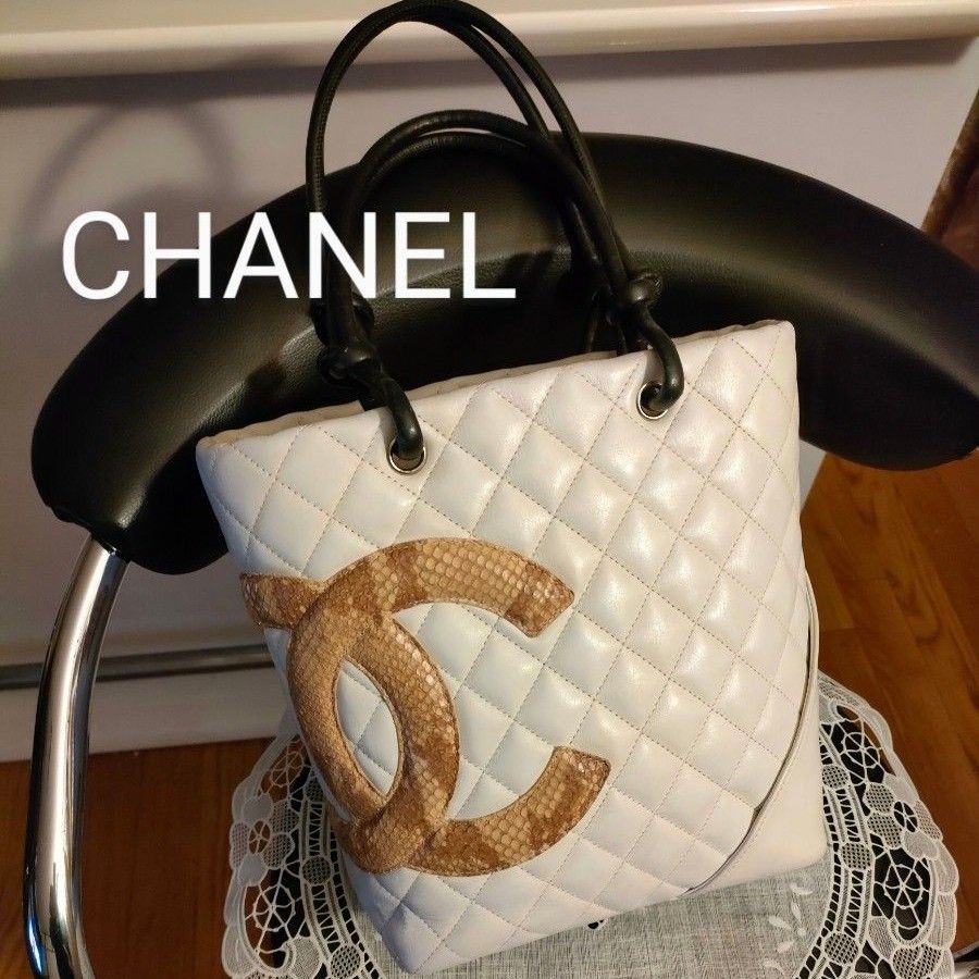 専用 CHANEL シャネル カンボンライン トートバッグ ミディアム デカ