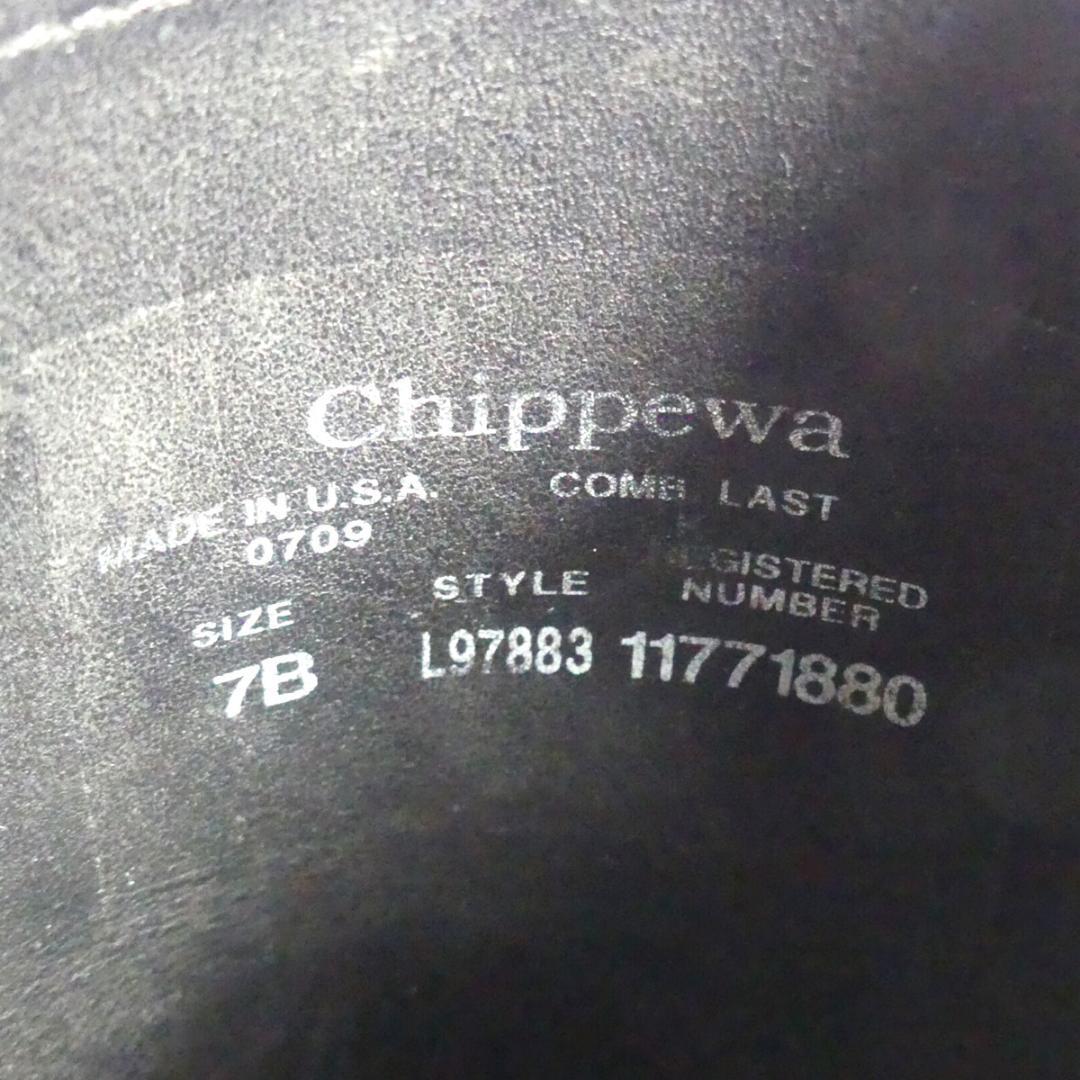 即決★アメリカ製 Chippewa★25cm レザーエンジニアブーツ チペワ 黒タグ ヴィンテージ 60~70’s メンズ 7B 本革 ライダース パンクロック