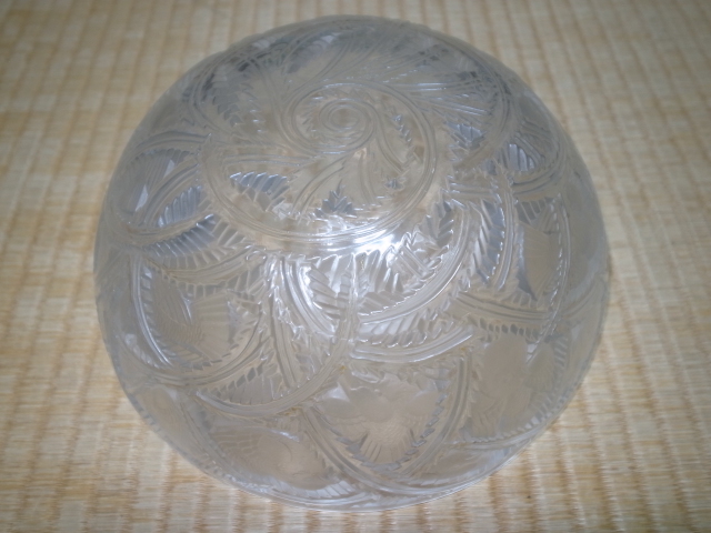 ■希少 美品 1933年製！ルネ・ラリック（R. LALIQUE） 小鳥と葉っぱの装飾『Pinsons(パンソン)』 ボウル皿  上部外径23.5ｃｍ、高さ9ｃｍ