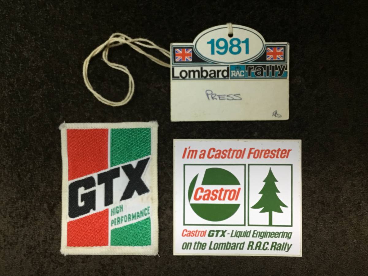 【英国RACラリー】『プレスカード + カストロールステッカー + GTXワッペン』LOMBARD RAC RALLY (1981年) WRCの画像1