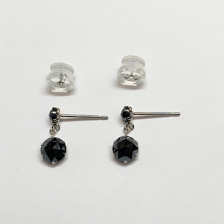 PT900 black diamond Monde earrings (bla type ) 1.20ct PT900 silicon double lock catch attaching quality written guarantee attaching 