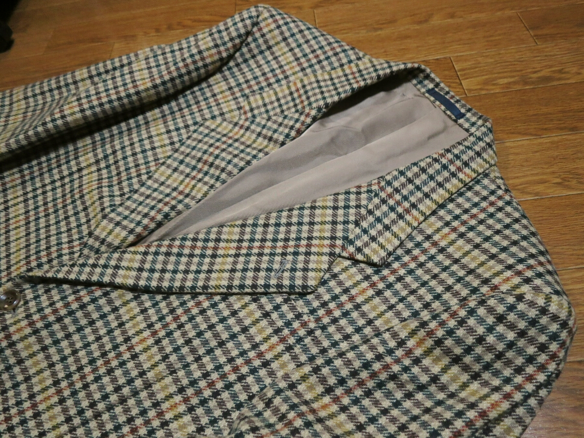  rare thing *4 size (LL?)[ men's Bigi MEN\'S BIGI] cashmere mixing (10%) wool 100%[ check pattern ] jacket [ peace made Vintage ] that time thing *