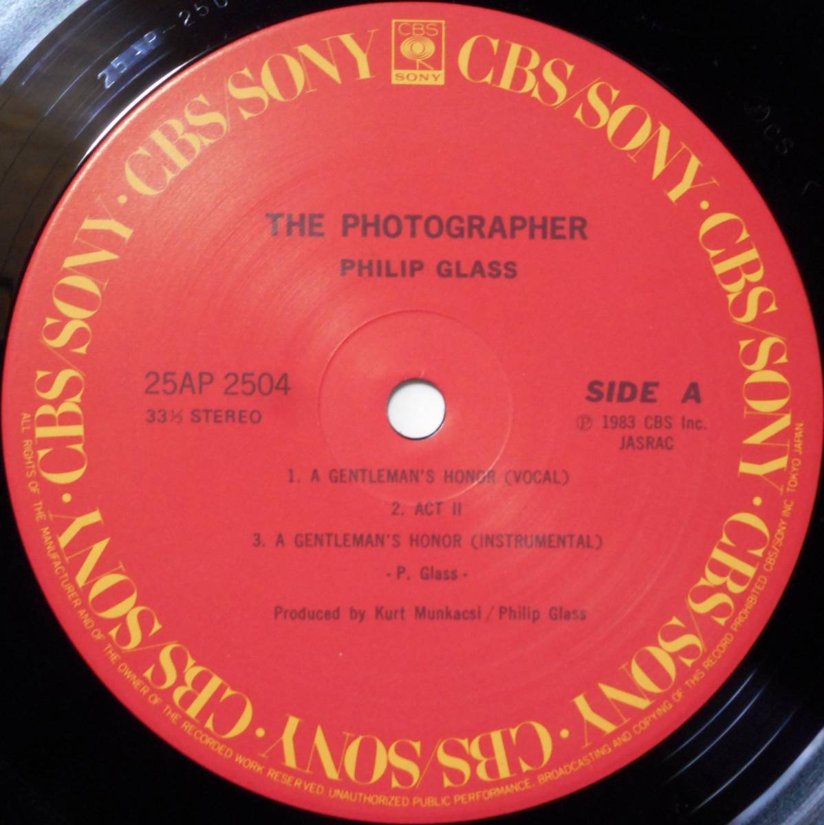 *PHILIP GLASS/THE PHOTOGRAPHER (JPN LP)