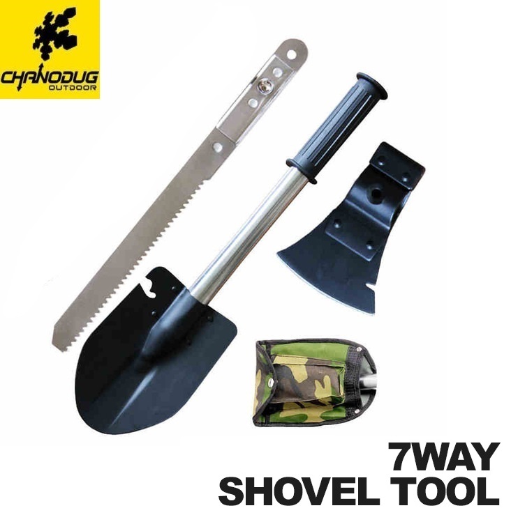 *CHANODUG OUTDOOR*7 function all-purpose tool * shovel * saw * axe * Hammer * corkscrew * can opener * nail puller *7WAY shovel tool *2