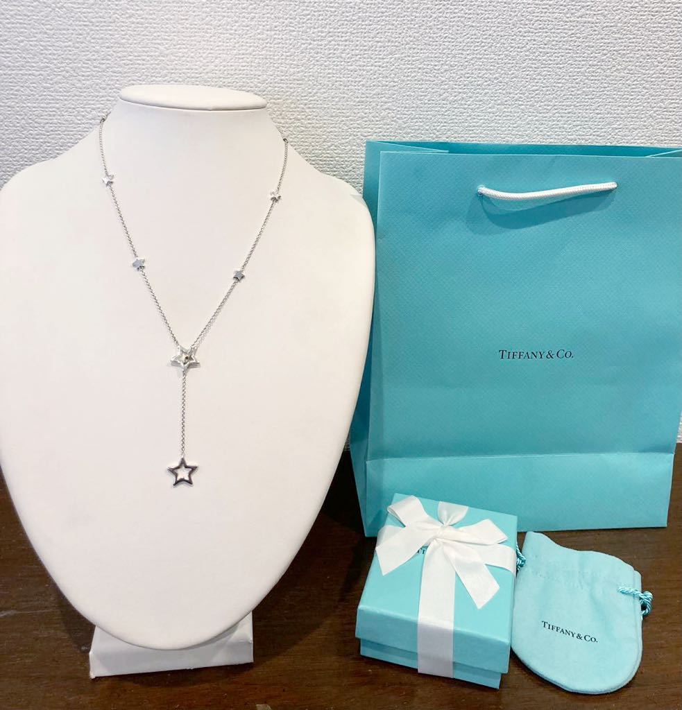 新品 正規品 ティファニー tiffany&co ネックレス　シルバー ケース巾着紙袋リボン 箱　プレゼントTIFFANY&Co スターラリアット　スター_画像2