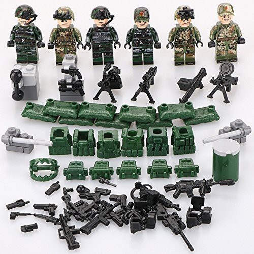 LEGO レゴ ブロック 互換 ミリタリー 兵士 ネイビーシールズ ソルジャー ミニフィグ 6体 ウェポン 武器 パーツ セット！送料無料！_画像1