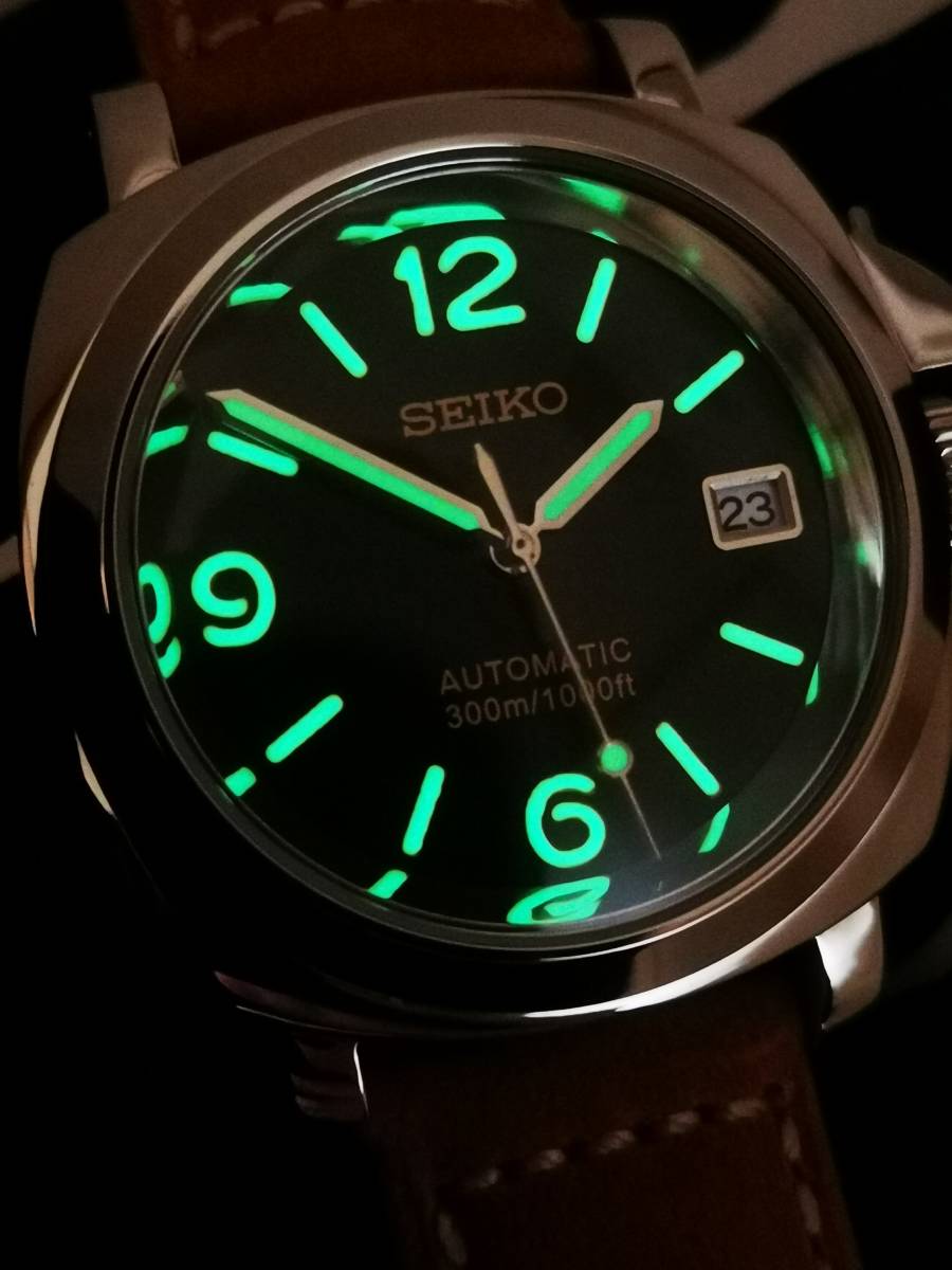 1円〜 SEIKO MOD PANERAI カスタム セイコー NH35 腕時計 自動巻 手巻き seikomod ウォッチ メンズウォッチ メンズ腕時計_画像5