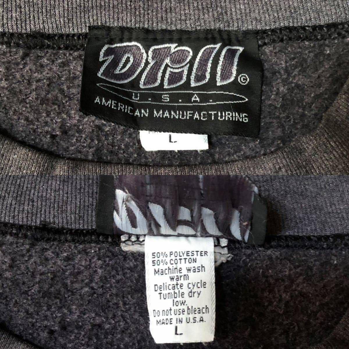 90's アメリカ製 DRILL トライバル柄 スウェット L グレー系 90's アメリカ製 DRILL トライバル柄 スウェット L グレー系