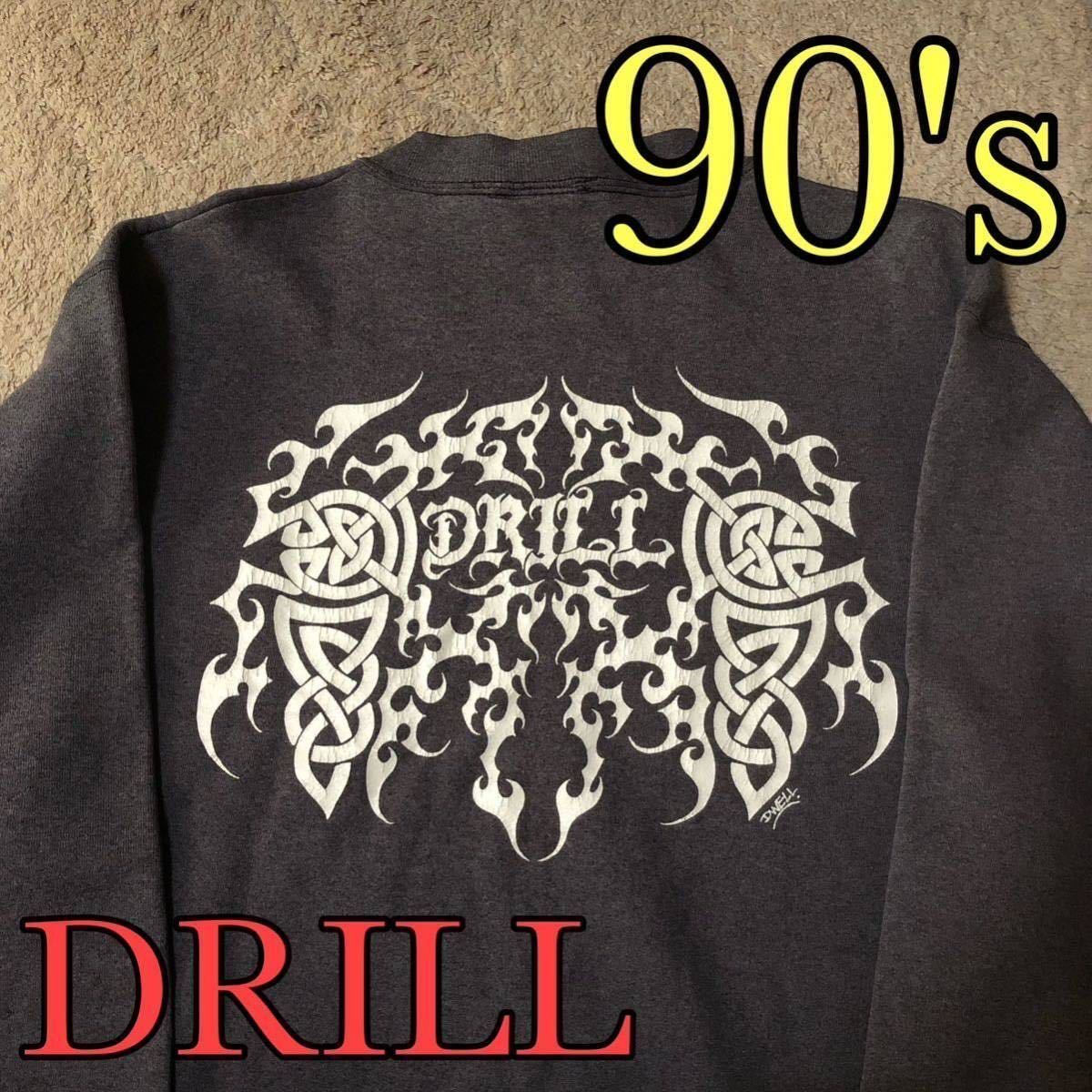 新品正規品 トライバル柄 DRILL アメリカ製 90's スウェット グレー系 L ウエア