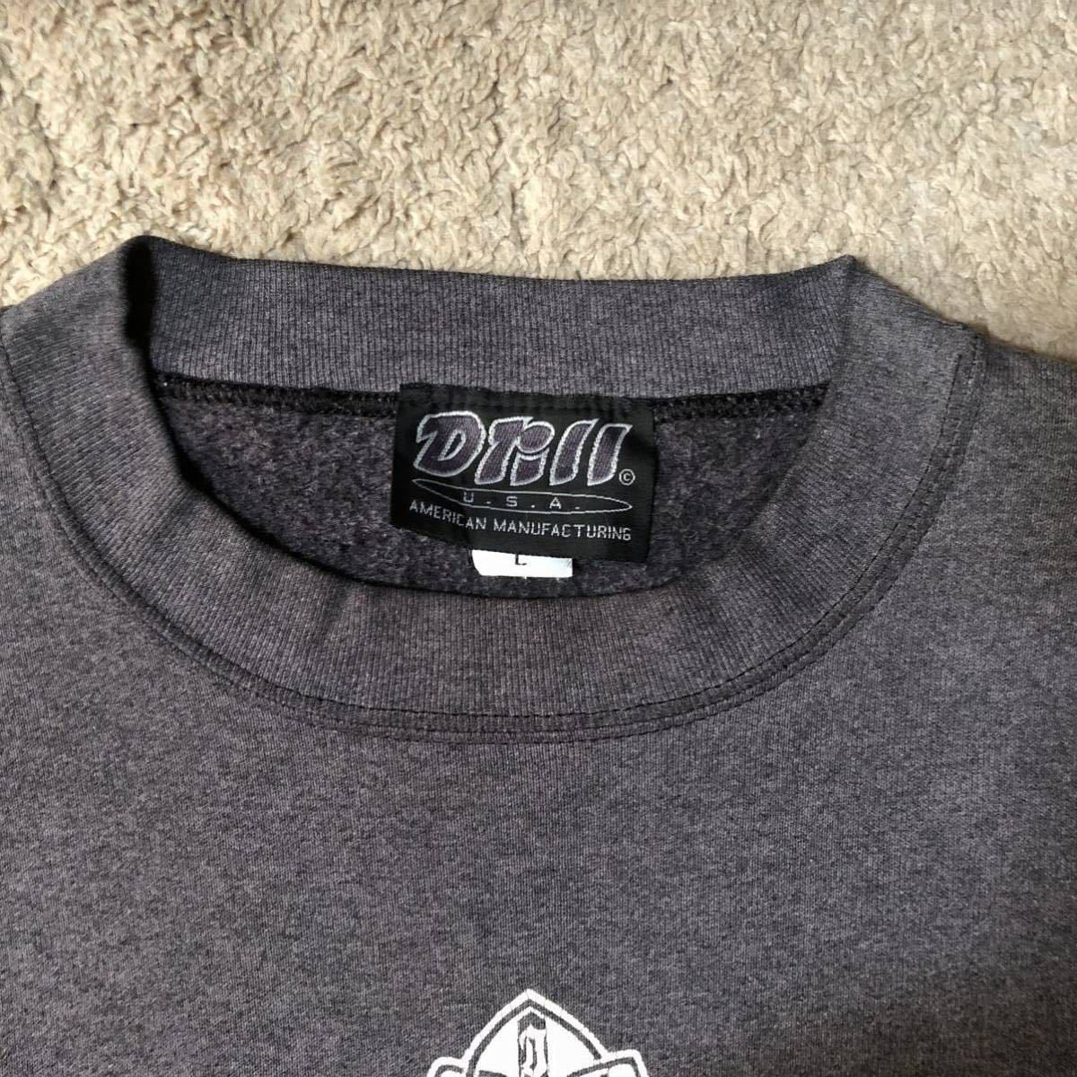 90's アメリカ製 DRILL トライバル柄 スウェット L グレー系 90's アメリカ製 DRILL トライバル柄 スウェット L グレー系