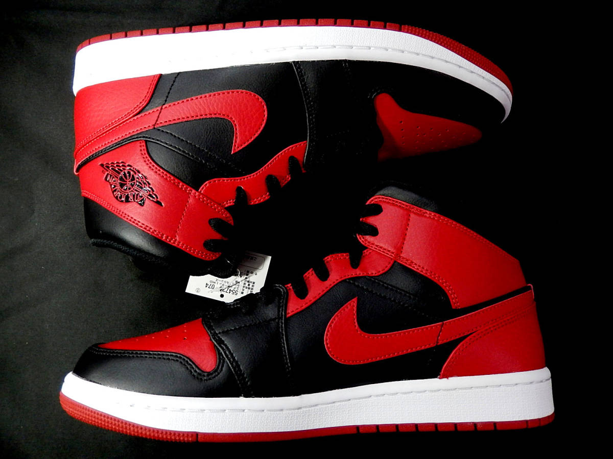 NIKE ナイキ AIR JORDAN 1 MID BRED エアジョーダン1 554724-074 NIKE ナイキ AIR JORDAN 1 MID BRED エアジョーダン1 554724-074