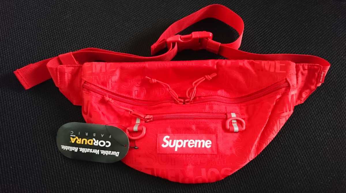 希少 新品 未使用 19SS Supreme Waist Bag 赤 Red CORDURA ウエストバッグ_画像1