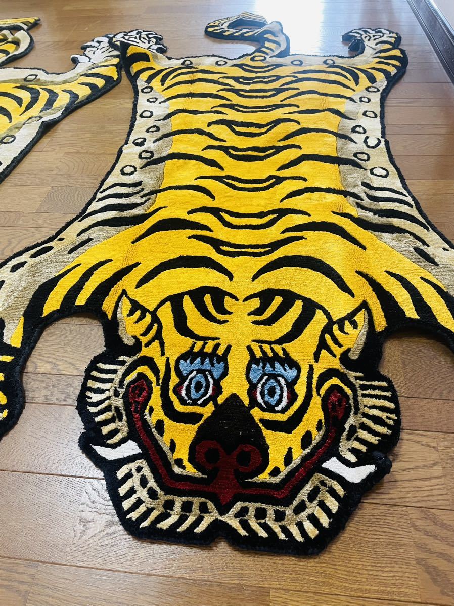 新品 本物 シルク チベタンタイガー 虎 チベット絨毯 Ｌサイズ 143