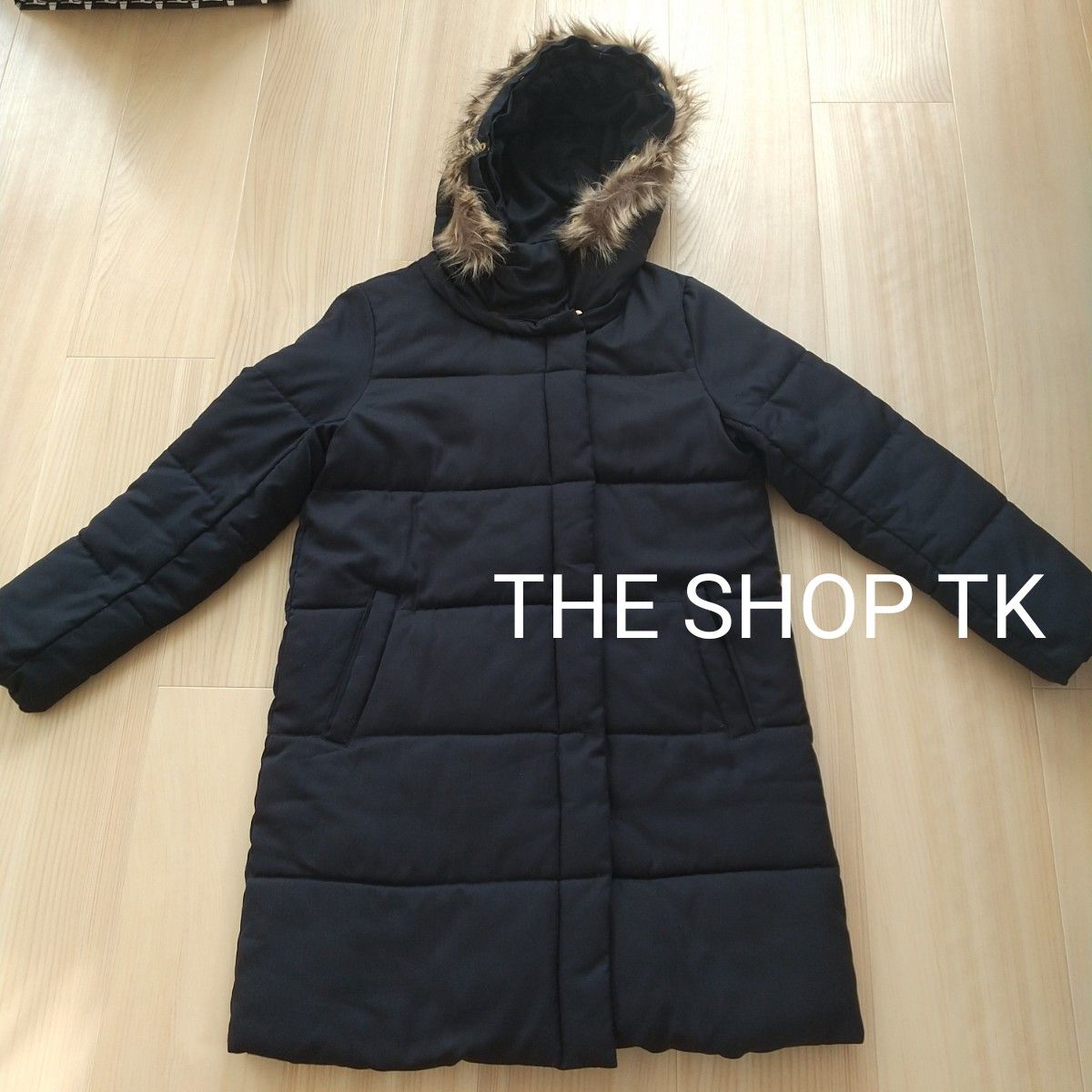 THE SHOP TK 中綿ダウン風コート S～M 厚手 ワールド ネイビー