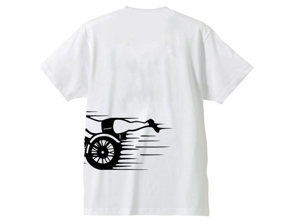 スピードアディクト サイドプリント T-shirt WHITE L/白ホンダカワサキヤマハスズキ陸王メグロラビットスクーターサニトラハコスカミゼット_画像4