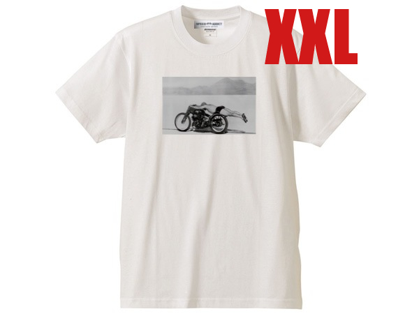 SPEED ADDICT フォトプリント T-shirt WHITE XXL/世界最速のインディアンモトサイクルindian motocycleボンネビルソルトフラッツ英車英国車_画像1