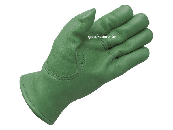 CHURCHILL GLOVE 裏地付 GREEN XS/チャーチルグローブタン緑グリーンシンサレート100g裏地付バイク用手袋レザーグローブ鹿革本革thinsulate