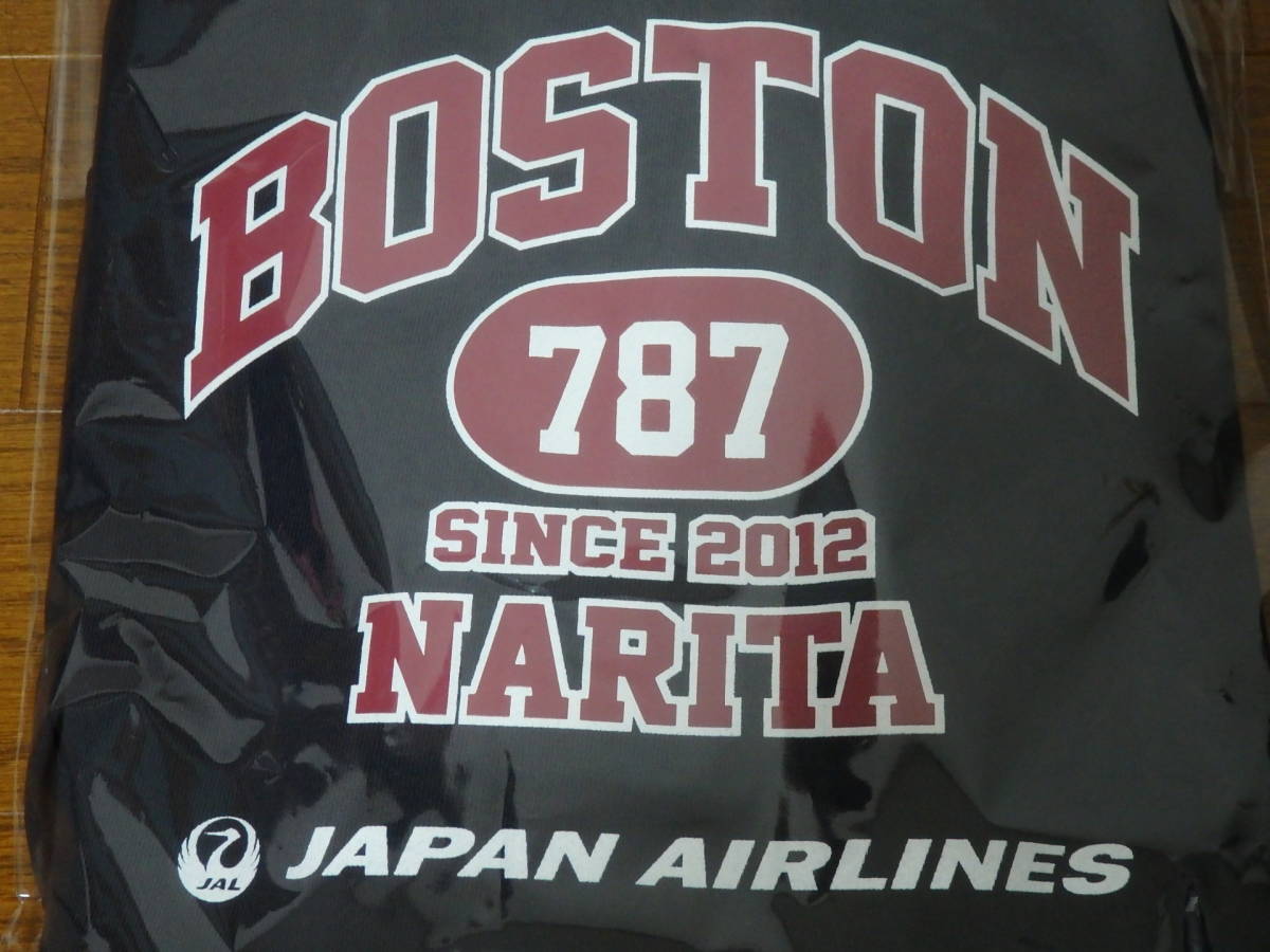 即決 限定 新品 JAL 日本航空 ボーイング787 就航10周年記念 2012 NARITA BOSTON ドリームライナー パーカー ネイビー XLサイズ アメニティ_画像3