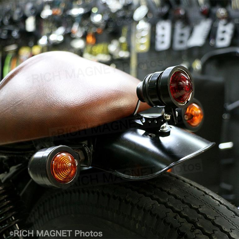 バイク ミニ ブレット ウインカー 12V 汎用 ウィンカー アンバー 砲弾型 ブラック モンキー バリオス SR400 4個 黒 インボイス対応_画像10