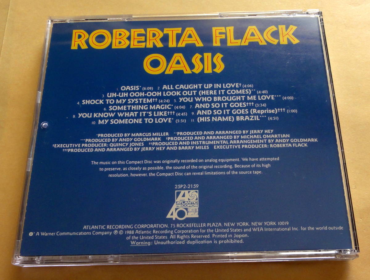 ロバータ・フラック Roberta Flack / オアシス Oasis CD 　ソウル ヴォーカル SOUL Quincy Jones_画像2