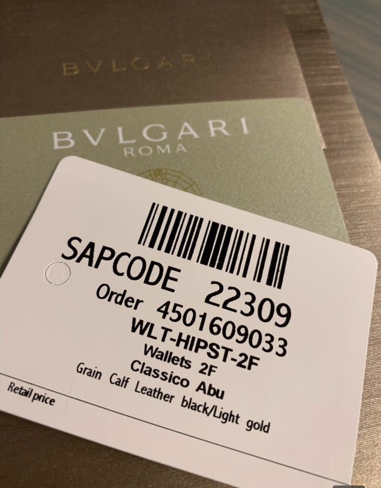 BVLGARI ブルガリ 36964 GRAIN BLK 二つ折り財布 メンズ 送料無料