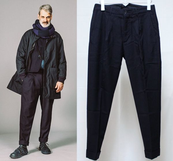 17AW Engineered Garments エンジニアードガーメンツ Willy Post Pant Uniform Serge ウィリーポスト パンツ 32 紺 ユニフォームサージ_画像1