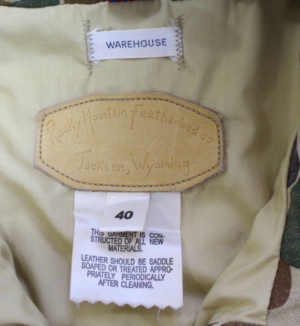 WAREHOUSE ウエアハウス x Rocky Mountain Featherbed ロッキーマウンテン CAMOUFLAGE MOUNTAIN PARKA USED WASH マウンテン パーカー40_画像5