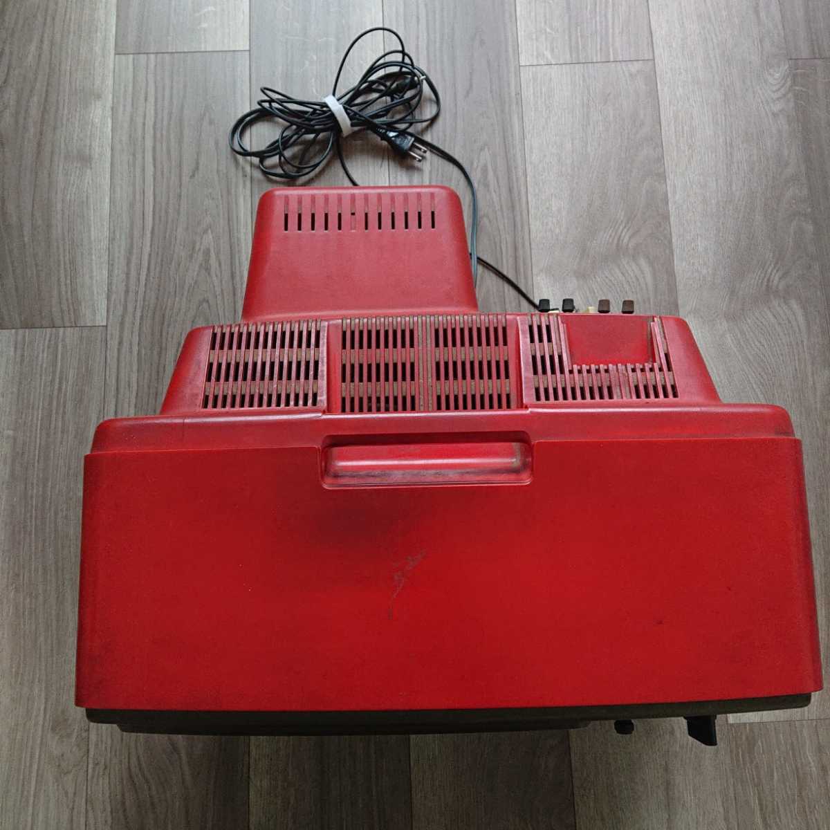 昭和レトロ 1977年製造 カラーテレビ パナソニック ブラウン管 赤色 レッド 13型 パナカラー 松下電器 中古 アンティーク ビンテージ レア