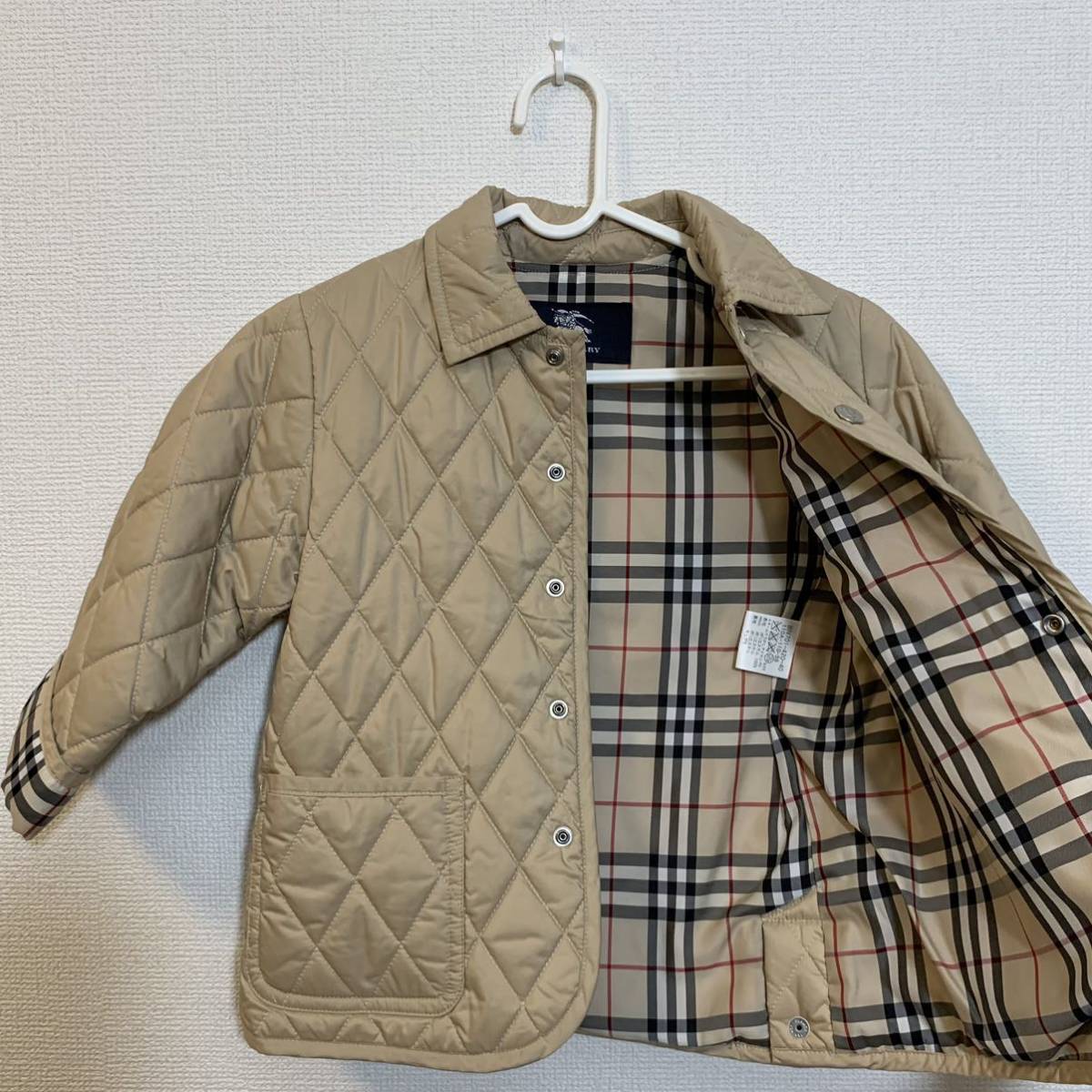 【美品】BURBERRY LONDON 中綿キルティング ジャケット バーバリーロンドン ノバチェック チェック柄 ベージュ