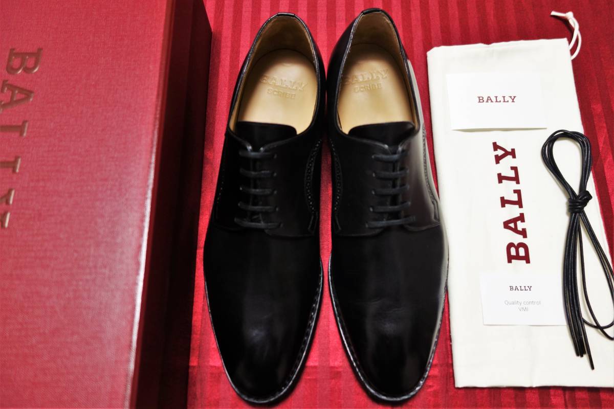 定価１１．５万円 未使用品 バリー（BALLY）ロゴ ビジネスシューズ US７EEE UK６(日本サイズ25.5cm程度) ブラック_画像1