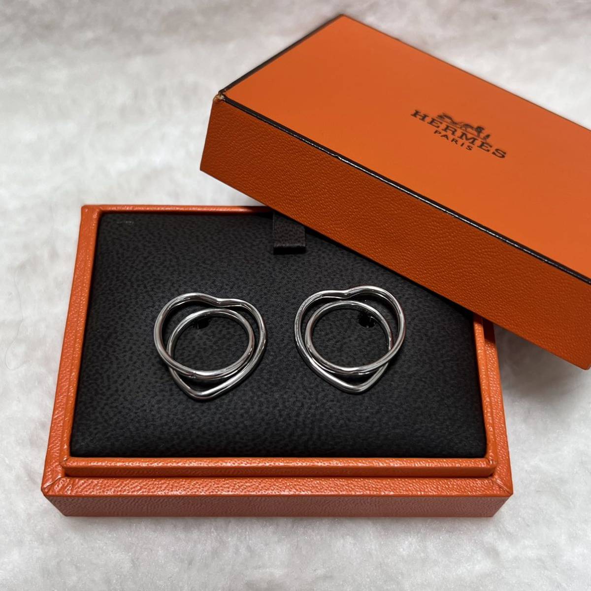 エルメス HERMES ヴェルティージュ クール ピアス ハート リンク