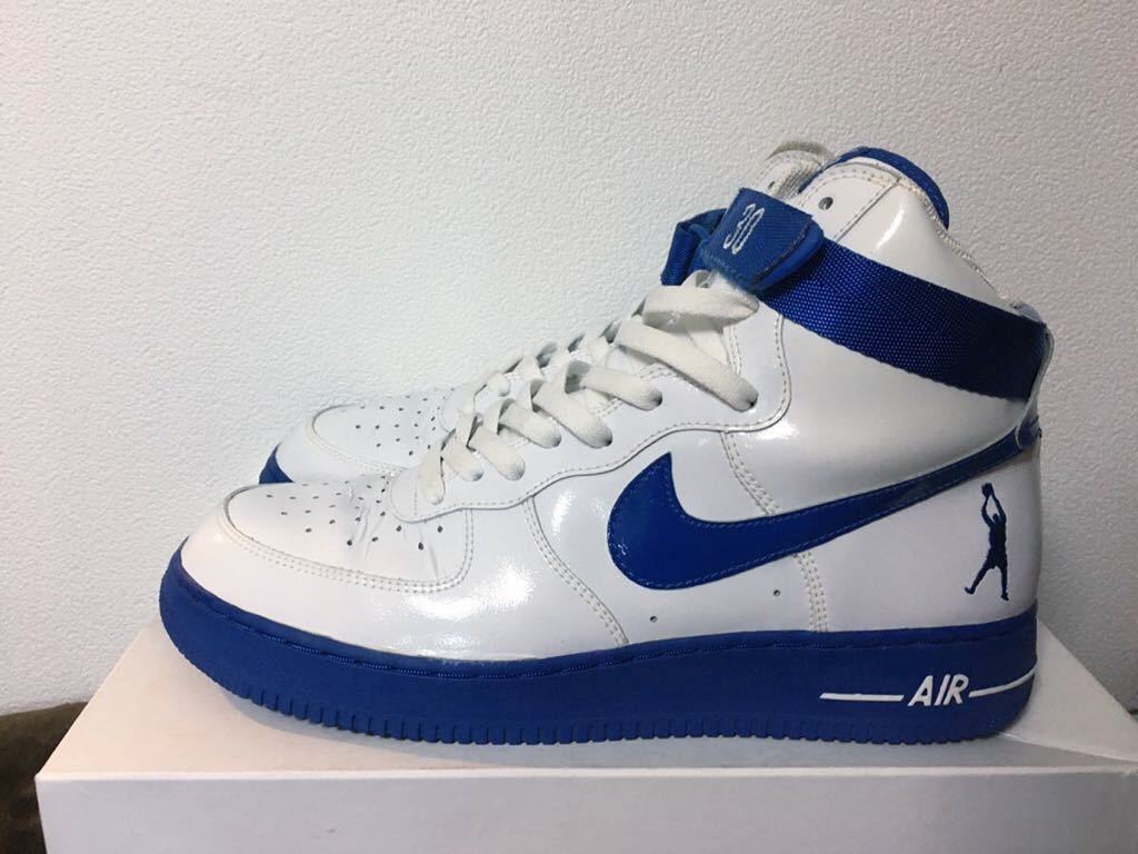 NIKE AIR FORCE 1 HIGH SHEED 04年製 306698 141 White / Blue Jay (Pistons) AF1 US11.5 パテント エナメル ラシードウォレス シード 白