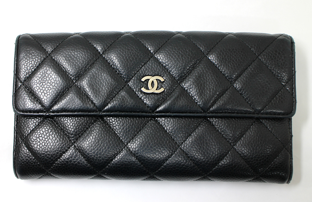 あすつく】 【CHANEL】シャネル マトラッセ キャビアスキン ブラック
