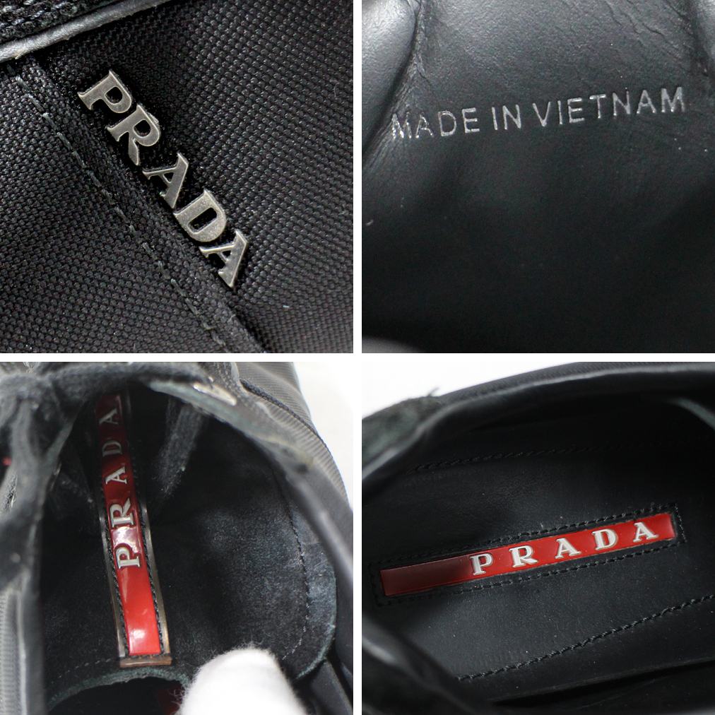 【PRADA SPORTS】プラダスポーツ　メンズ ローカットスニーカー　ナイロン×スエード ブラック　サイズ6（24.5cm）