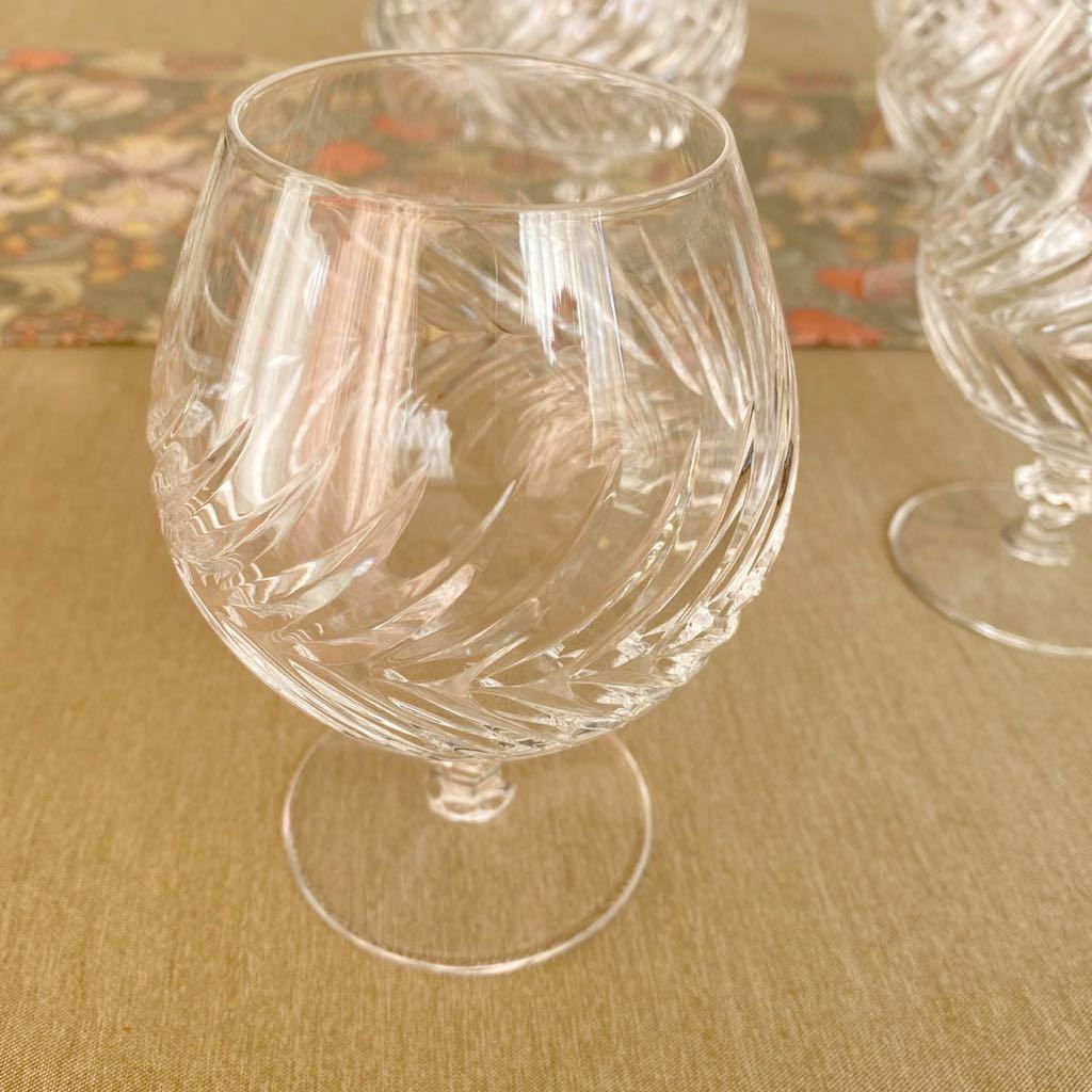 ブランデーグラス 6個セット ワイングラス ゴブレット 美品 カットグラスの画像9