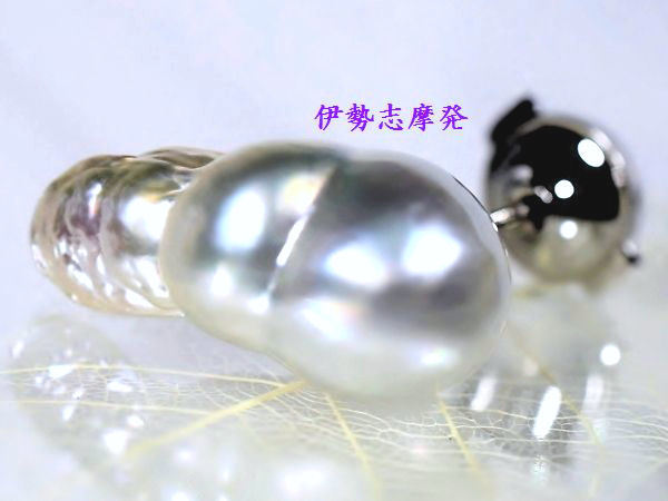 非売品 ◇伊勢志摩発◇ WG製 南洋白蝶真珠 24㎜x11,22㎜ ブローチ