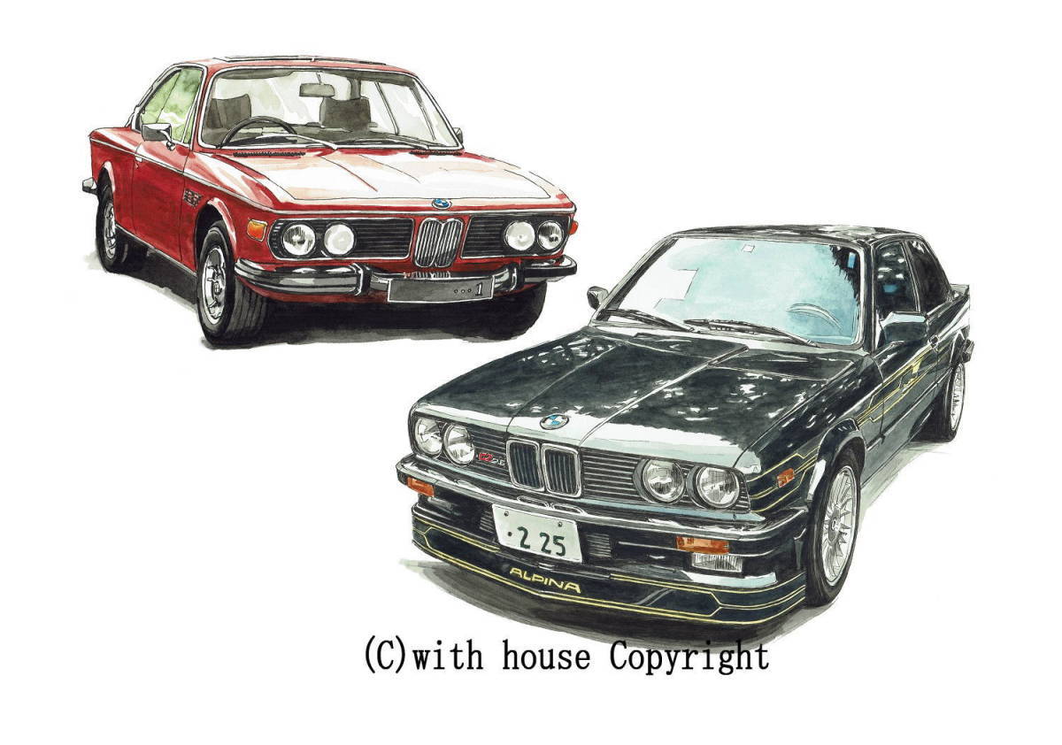 GC-1455 BMW 3.0csi/ALPINA C2・GC-1456 BMW M325i/ALPINA C2限定版画300部直筆サイン有額装済●作家 平右ヱ門 希望ナンバーをお選び下さい_BMW 3.0csi/BMW ALPINA C2 2.5