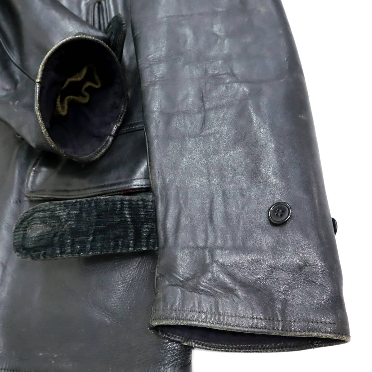  бесплатная доставка 40s Vintage Horse Hyde двойной машина пальто кожаный жакет кожаная куртка Rider's 40 годы мужской б/у одежда Work American Casual чёрный 