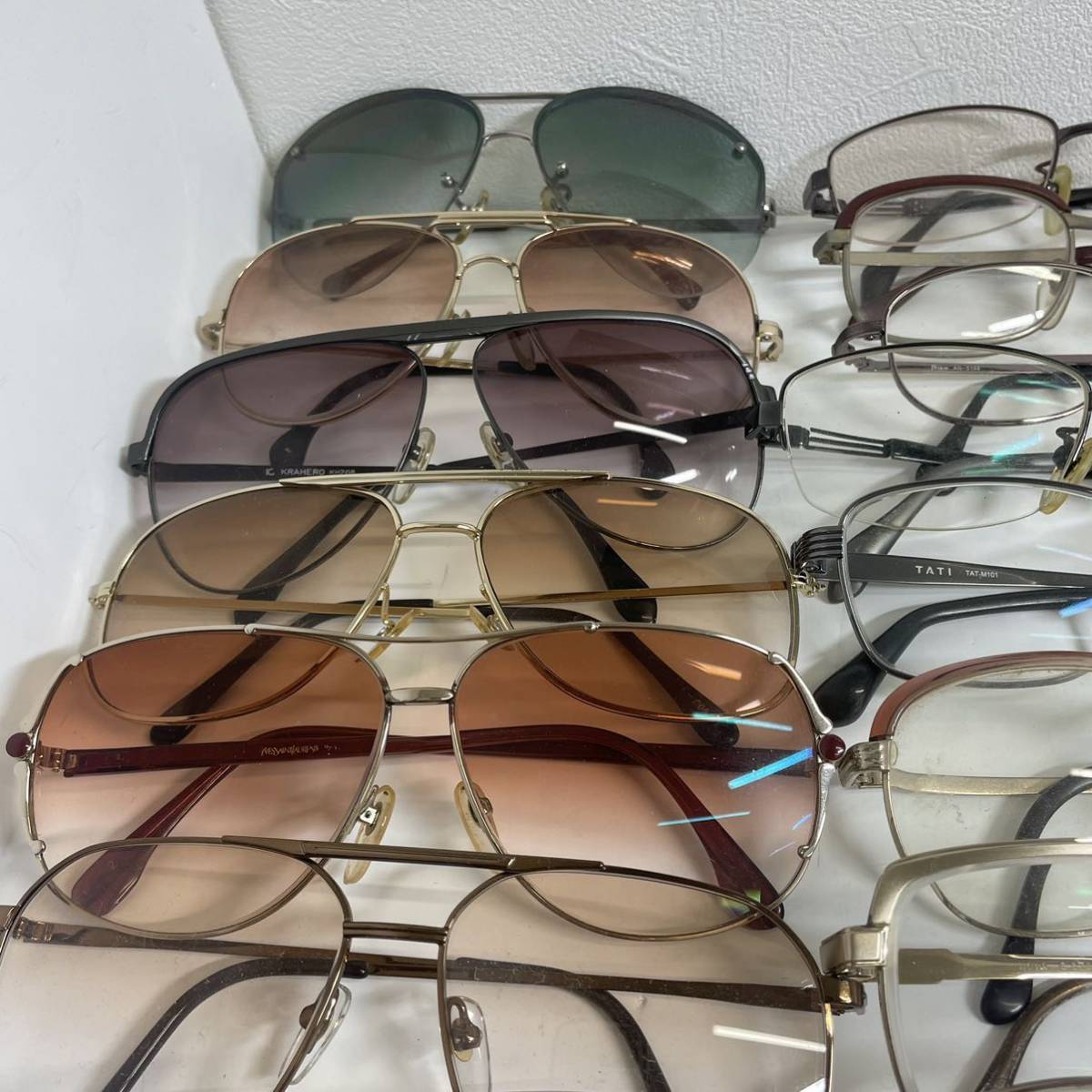 メガネ ジャンクまとめて YSL 眼鏡 サングラス 大量セット メガネフレーム眼鏡ケース付き_画像3