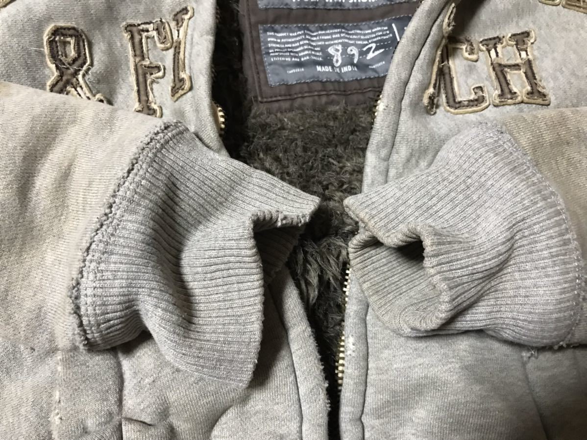 Abercrombie & Fitch WOLF JAW JACKET アバクロンビー&フィッチ メンズ Ｓサイズ ☆肉厚・裏ボア　ダメージ加工_画像5