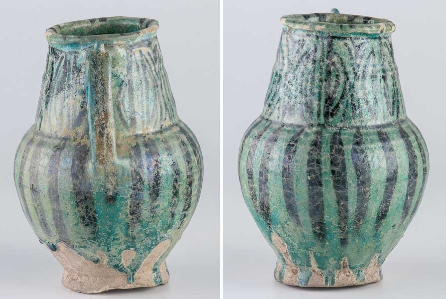 最安 古美術 ペルシャ古陶 イスラム古陶 青釉 油壺 発掘品 その他