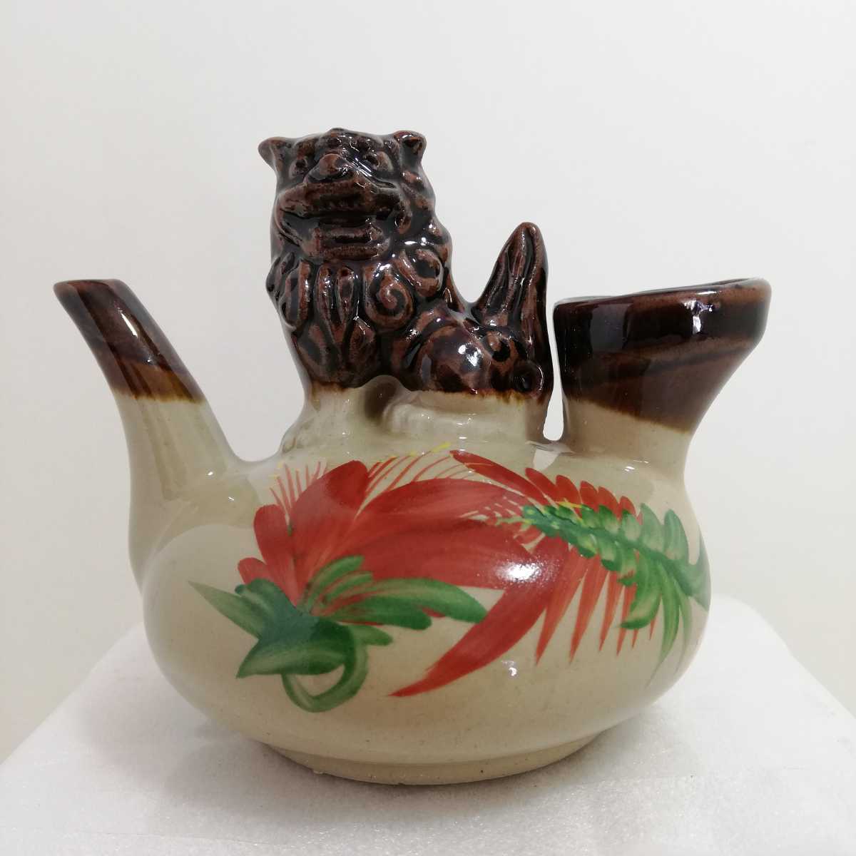 琉球焼 中城窯 獅子一口カラカラ シーサー一口カラカラ 幅11.4cm 品 酒
