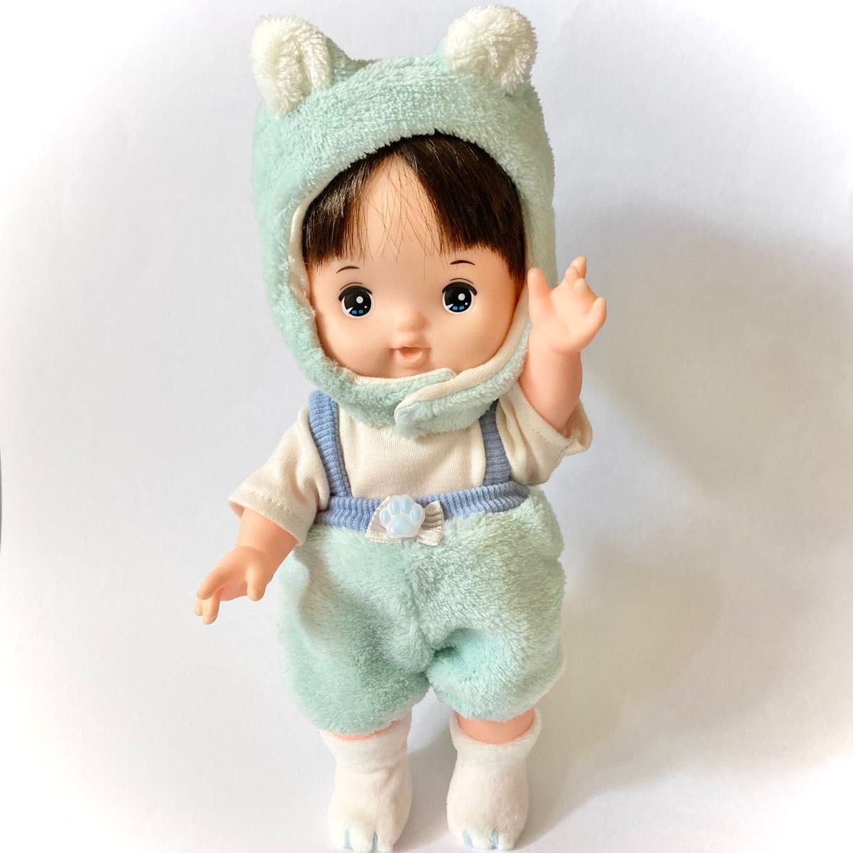 ハンドメイド メルちゃん服 ネコちゃんセット セットアップ モコモコ 着ぐるみ あおくん あおくん服|PayPayフリマ メルちゃん あおくん 服セット