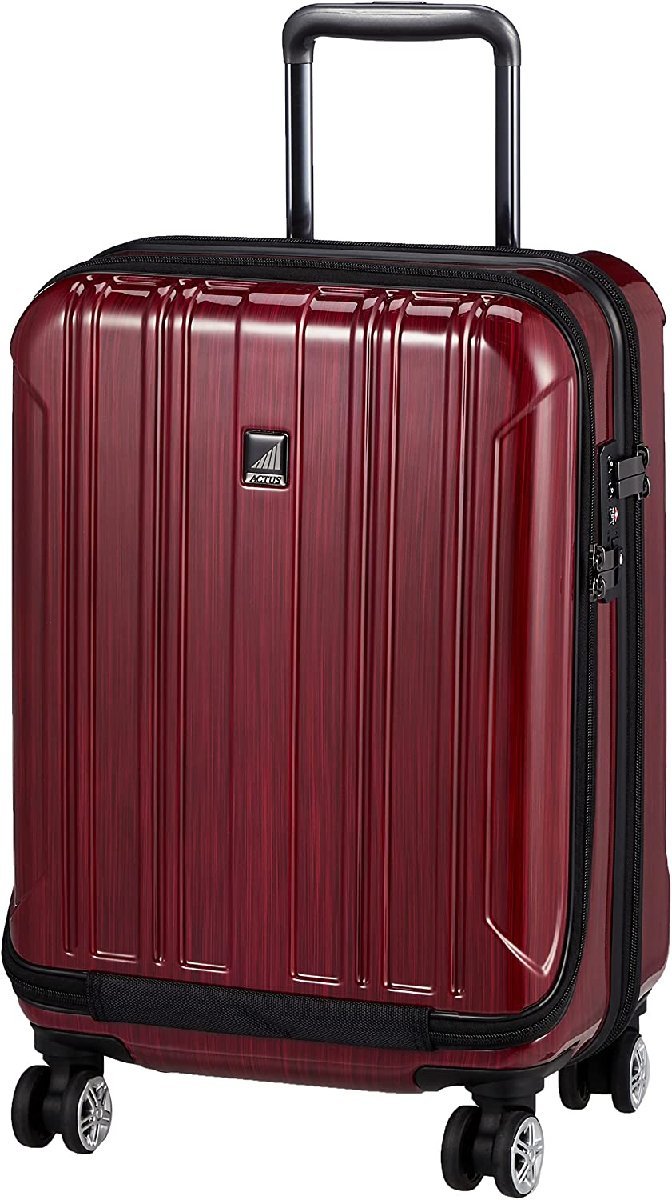アウトレット品 訳あり スーツケース 機内持ち込み フロントオープン コンパクト 便利 ACTUS アクタス 36L レッドヘアライン