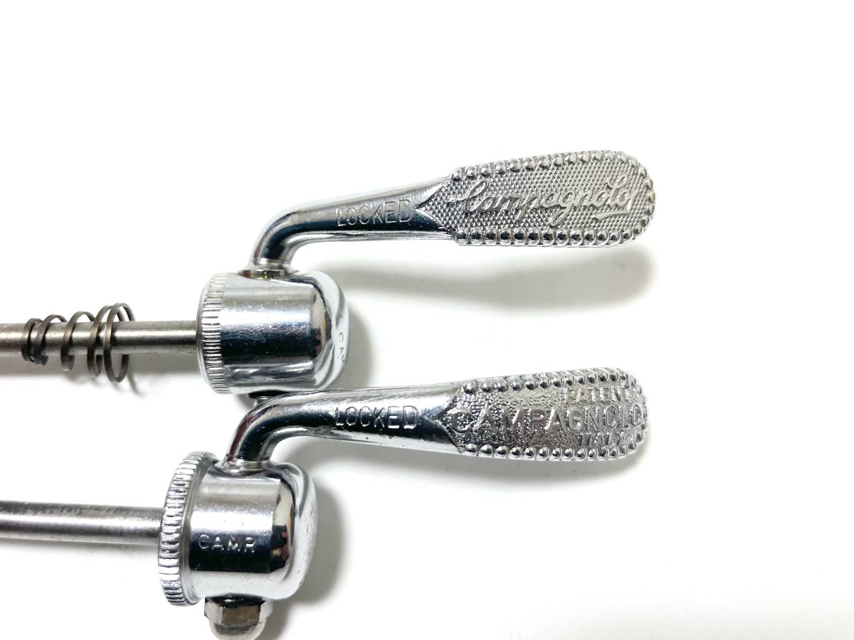 【新発売】今週の市販 ブロック文字 CAMPAGNOLO ☆極稀少 深曲がり 前後set クイック ビンテージパーツ