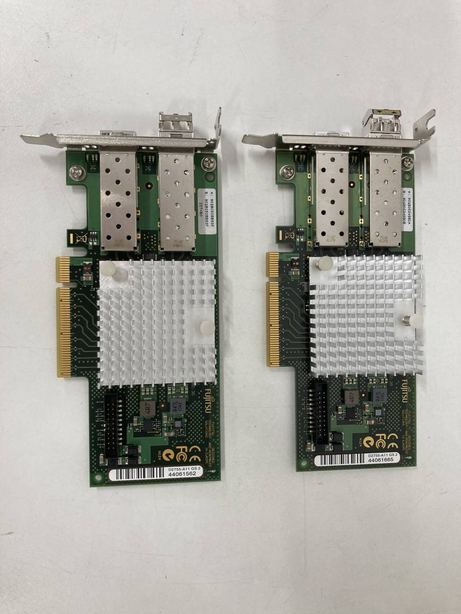 (２個セット)富士通 FUJITSU D2755-A11 2ポートx10Gb PCIe Ethernet Network Adapterの画像1