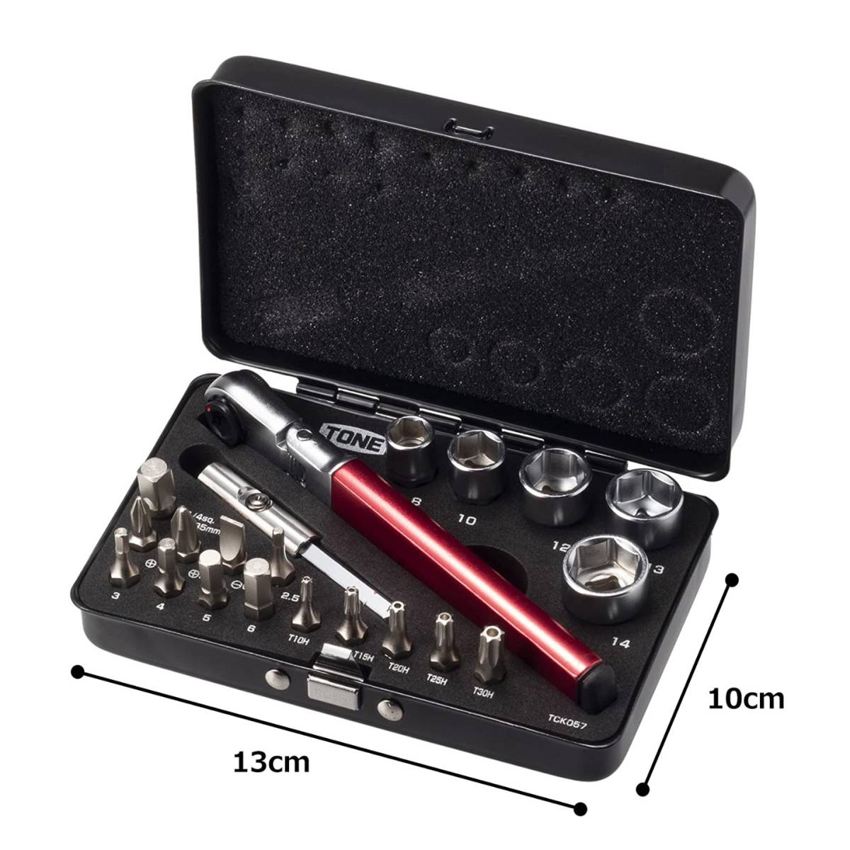 TONE ソケット ビット ラチェットセット 21点 ミニチュア 差込角 6.35mm 1/4トネ 多機能 DIY 送料無料 コンパクト