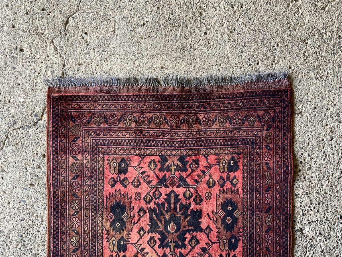 オススメヴィンテージ 125×79cm アフガニスタン産 絨毯 ラグ 
